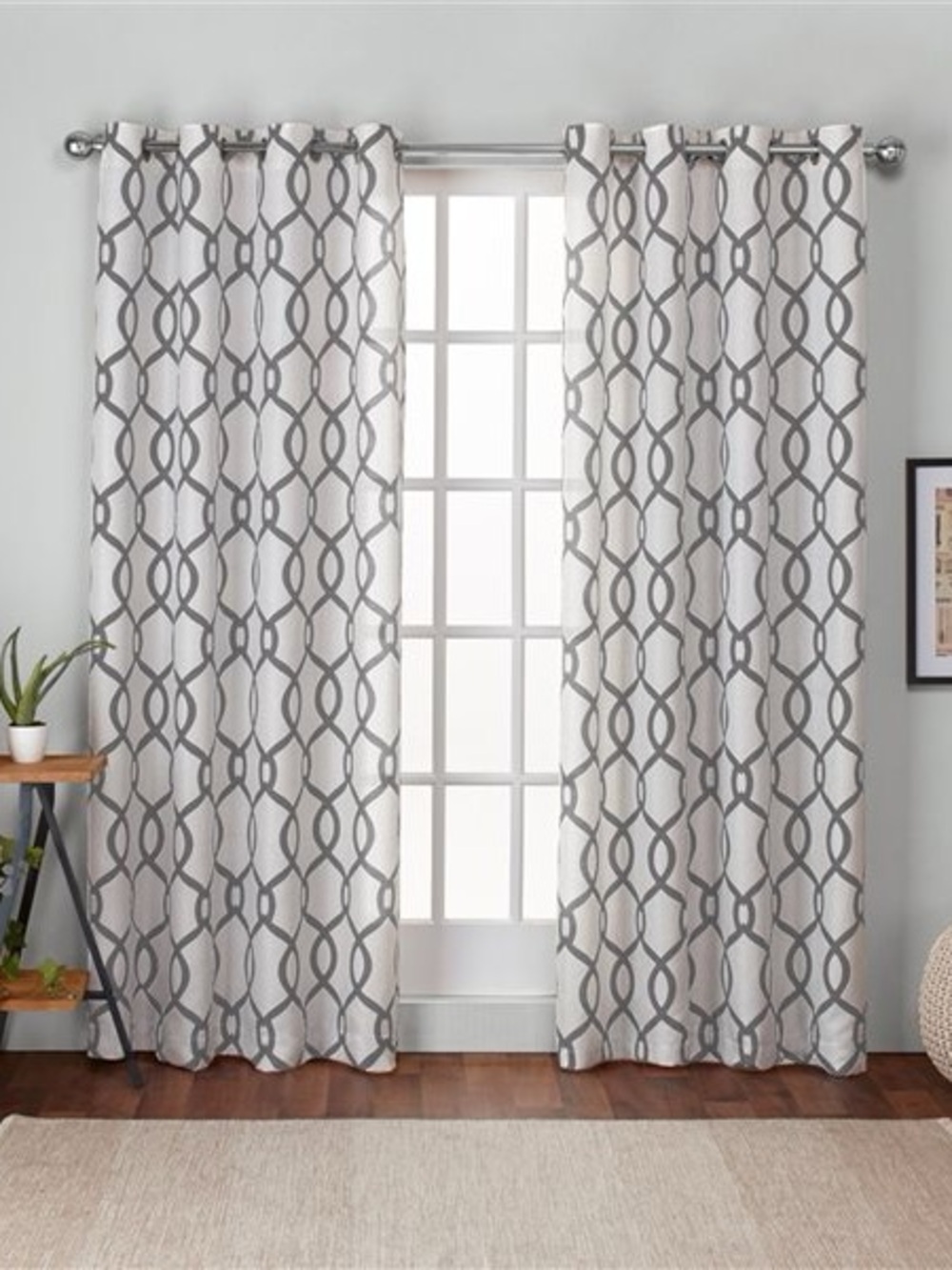 Bed Bath & Beyond Geometric Grommet Curtains - 2 Panels